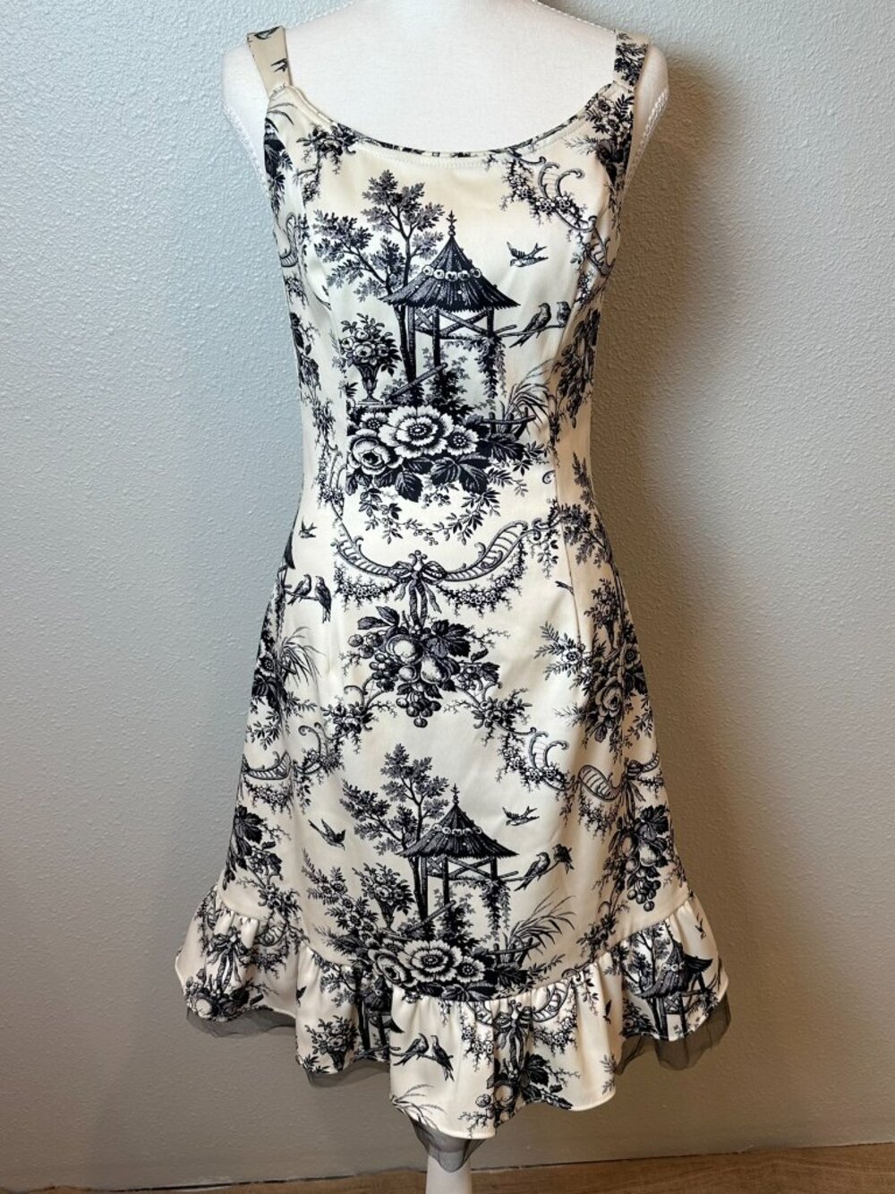 Vtg Jessica McClintock for Gunne Sax Millennium 2000 Toile Dress Juniors 5 Y2K